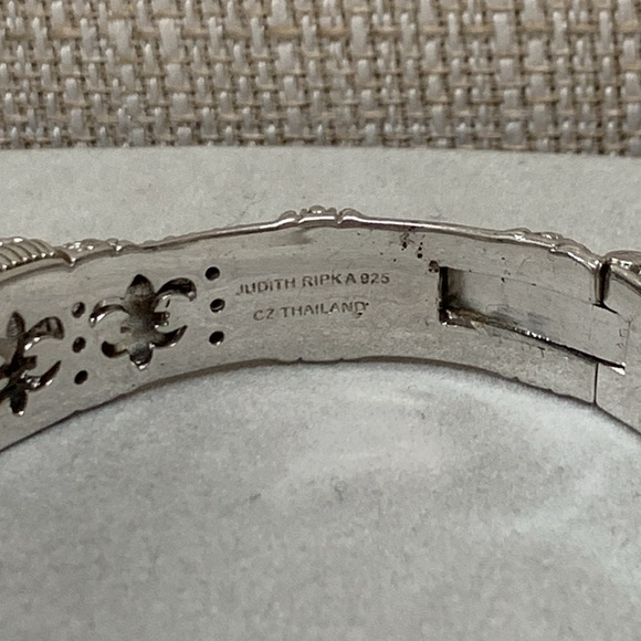 JUDITH RIPKA CZ & Sterling Silver Hinged Cuff Bracelet - Picture 3 of 6